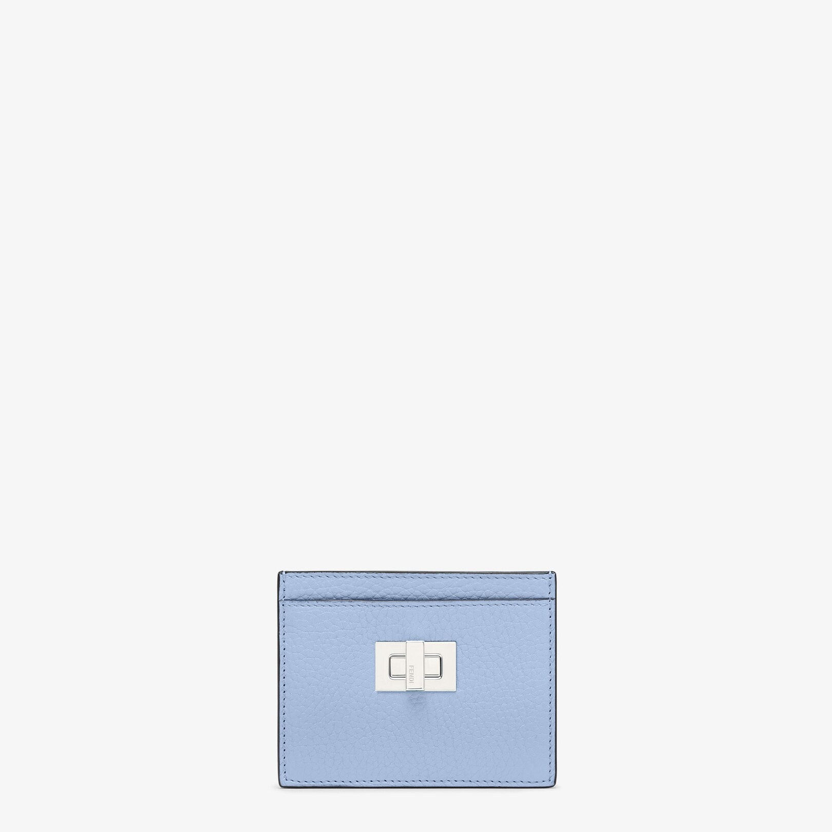 Light blue leather business card holder - 1