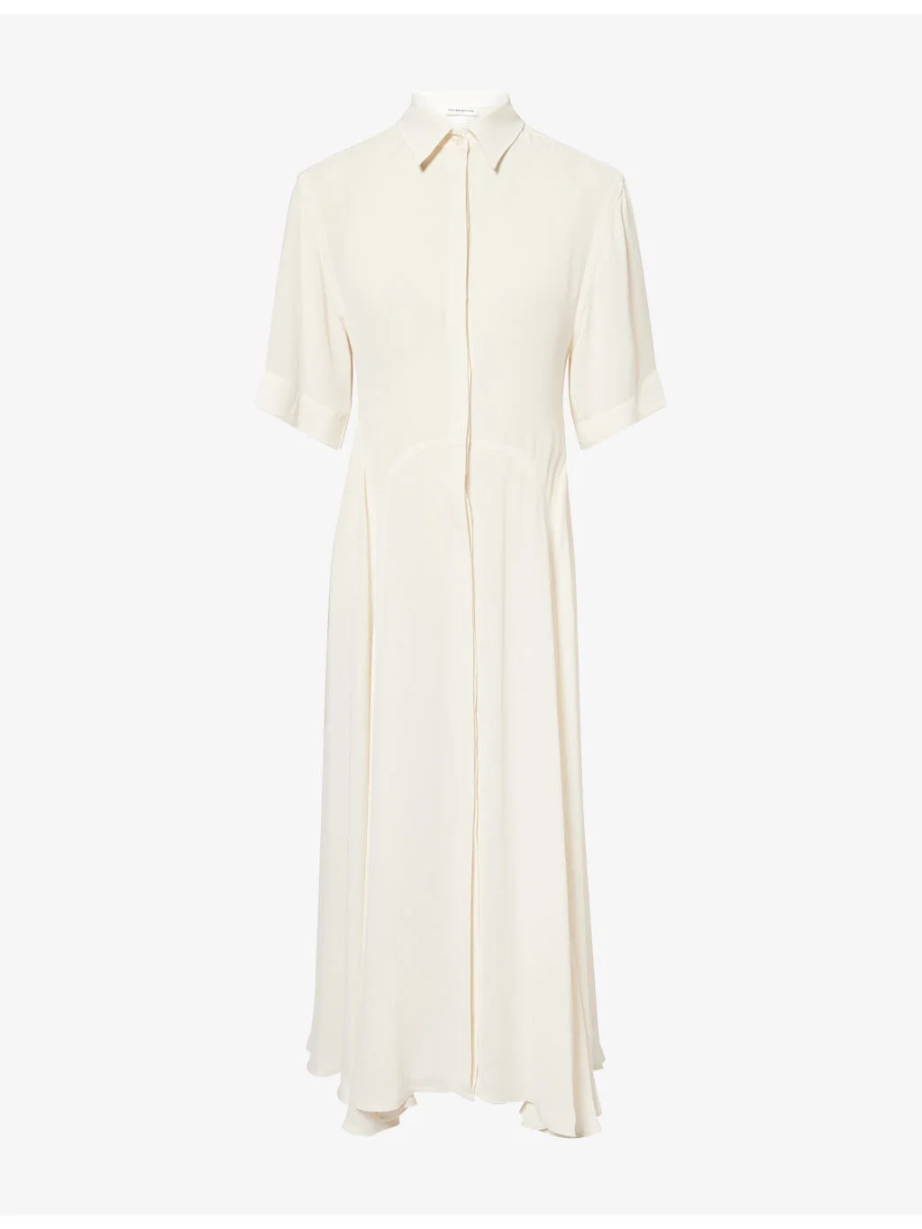 Panelled Collared Woven Midi Dress - 1