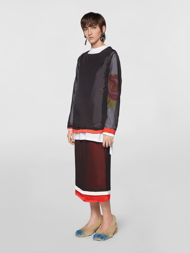 GEORGETTE SILK PENCIL SKIRT - 2