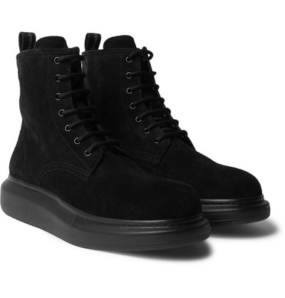 Alexander McQueen Exaggerated-Sole Suede Boots outlook