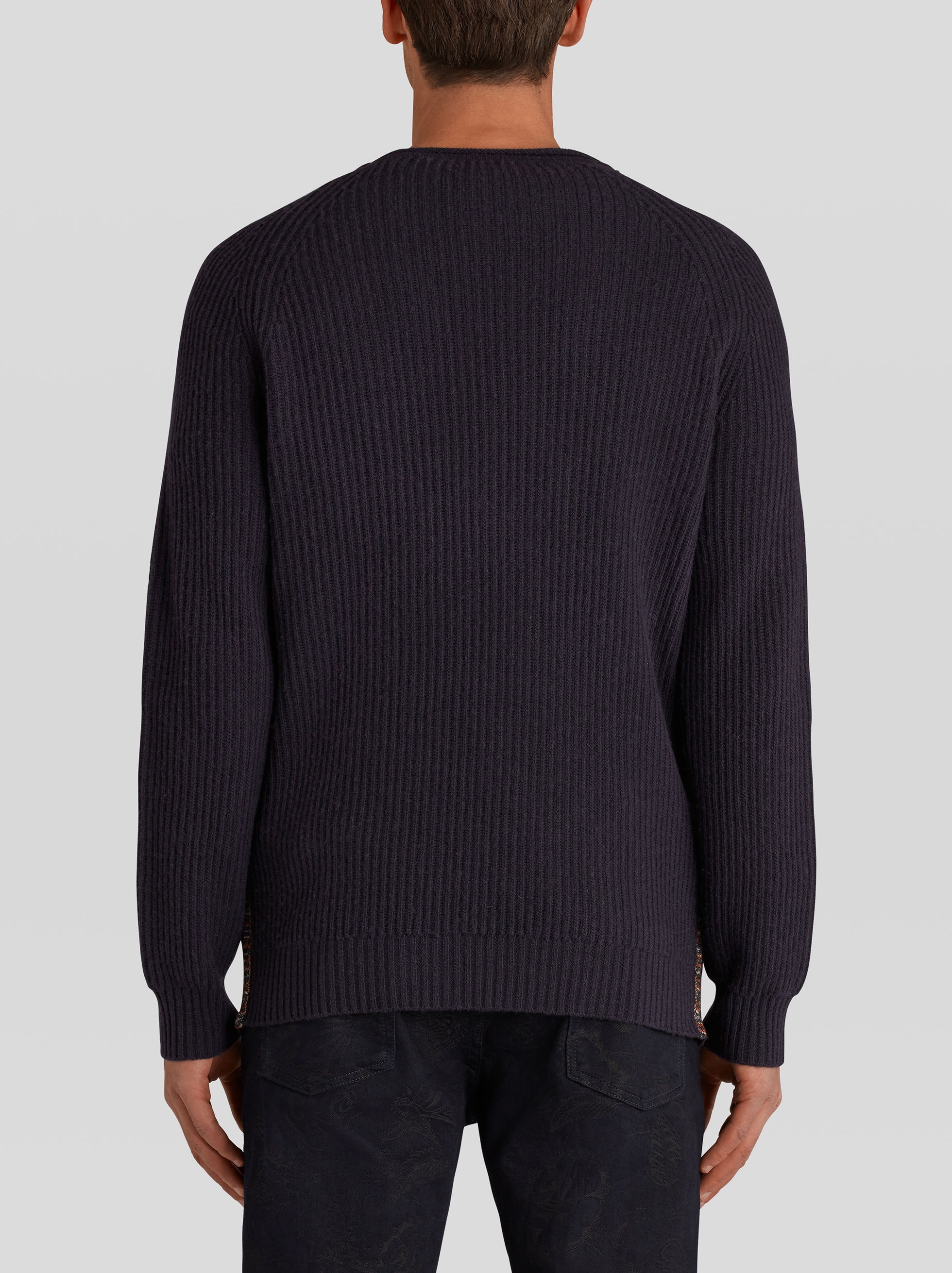 VIRGIN WOOL JUMPER WITH JERSEY TAPE - 4