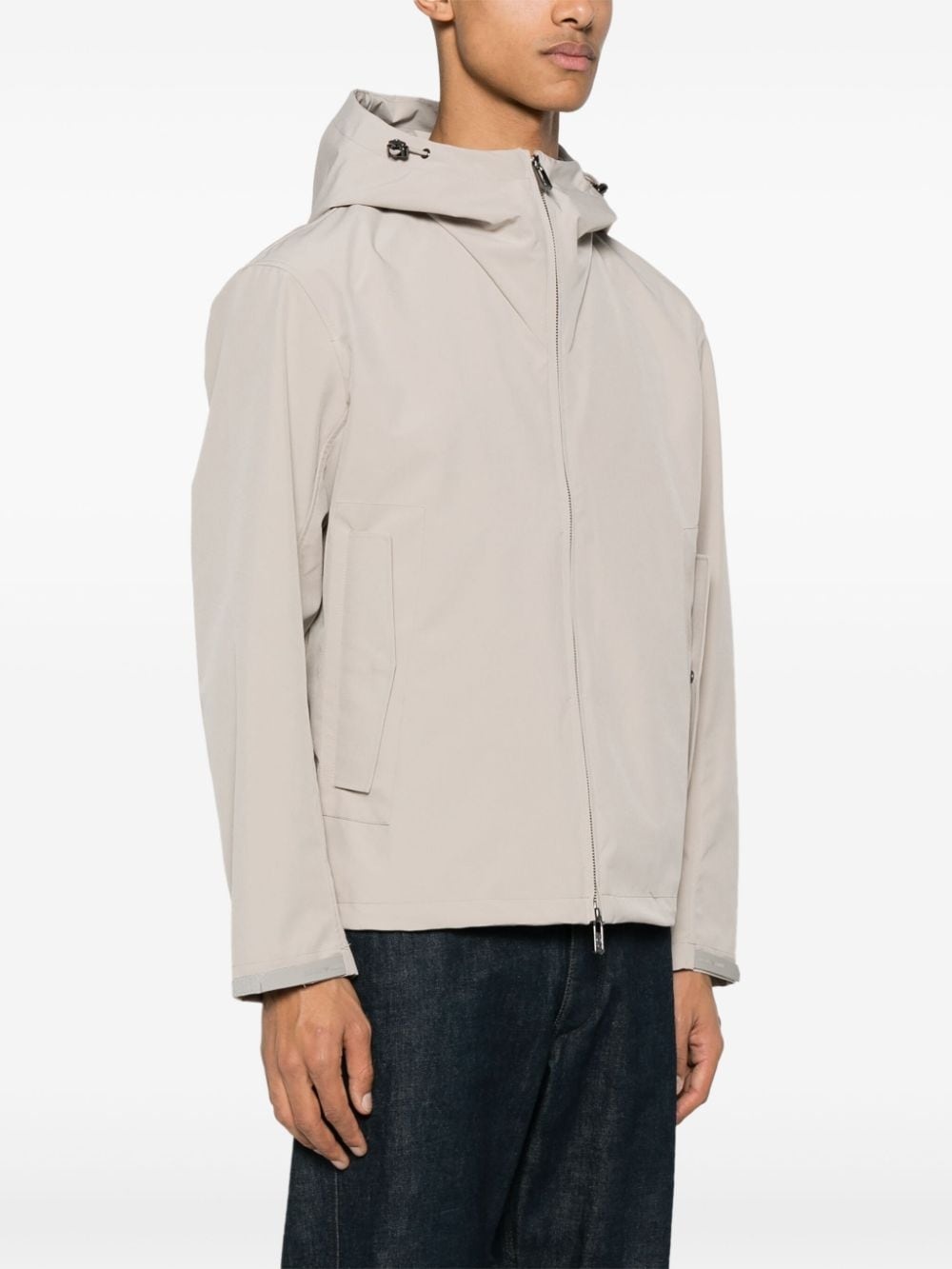 gabardine-weave hooded jacket - 3