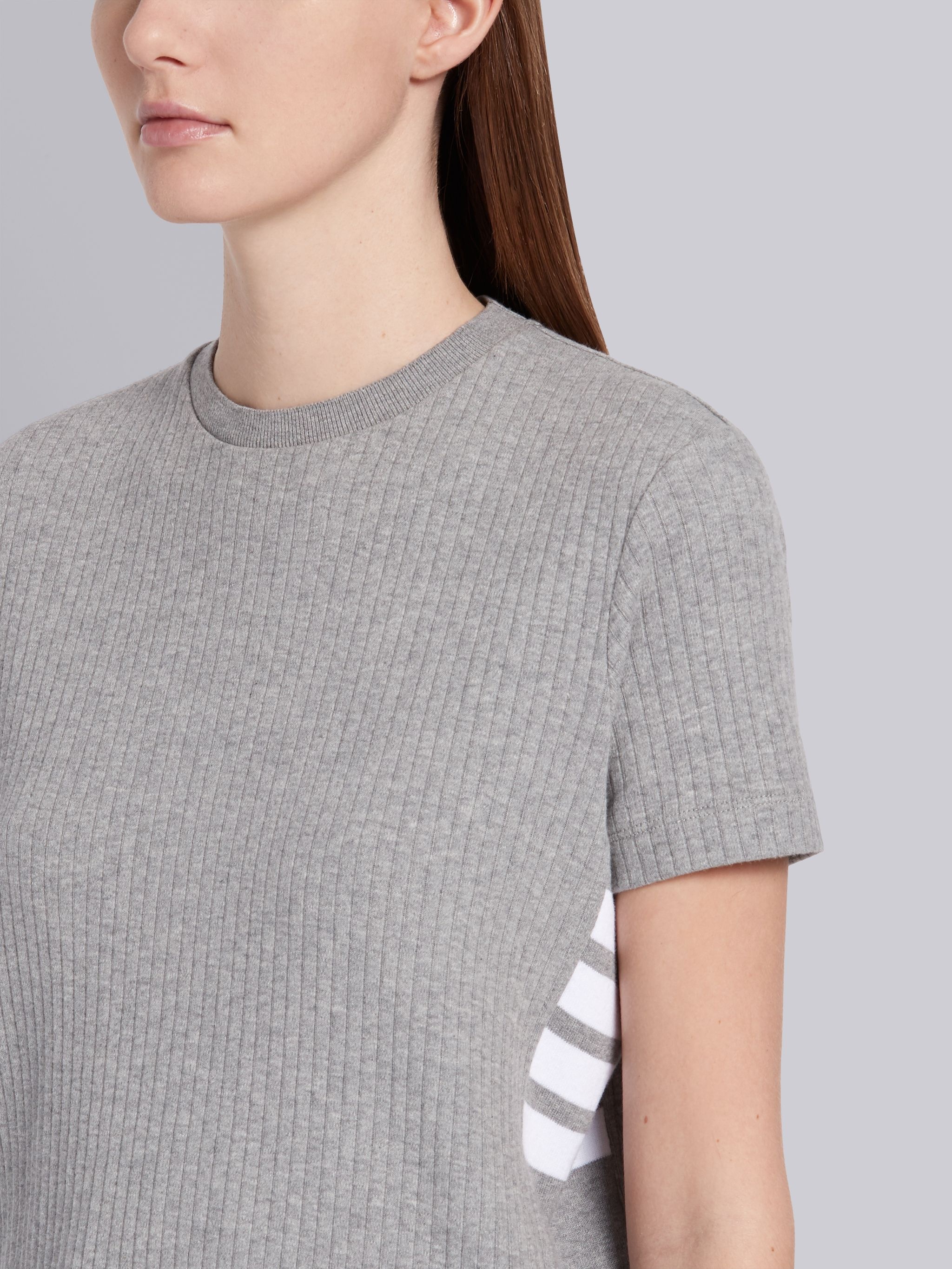 Light Grey High Twisted Rib Side Insert 4-Bar T-shirt - 5