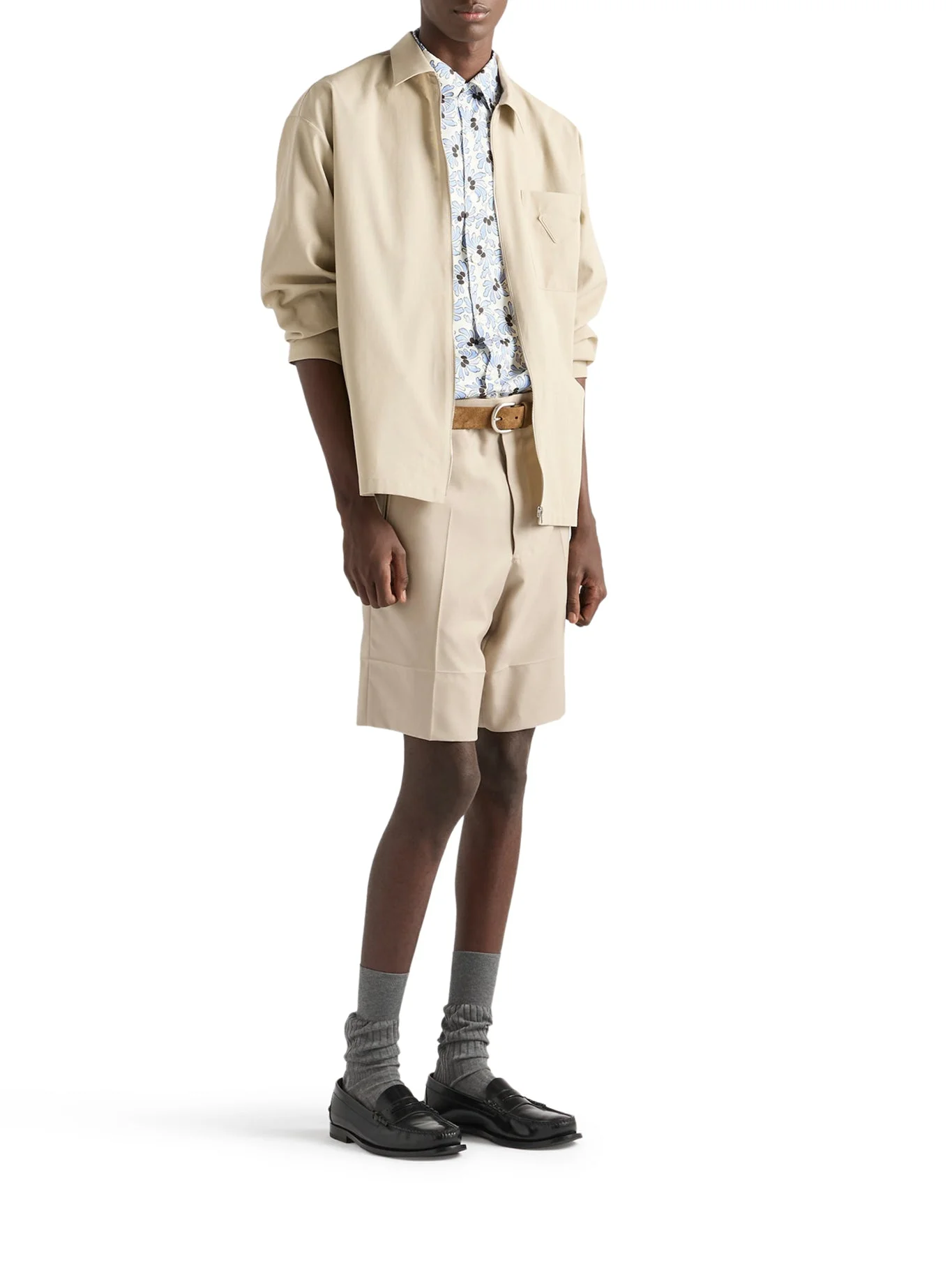 COTTON OVERSHIRT WITH ZIP - 1