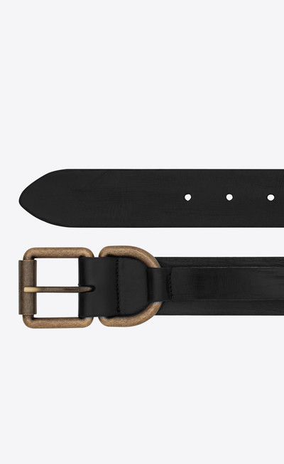 SAINT LAURENT motorcycle buckle belt in vintage leather outlook