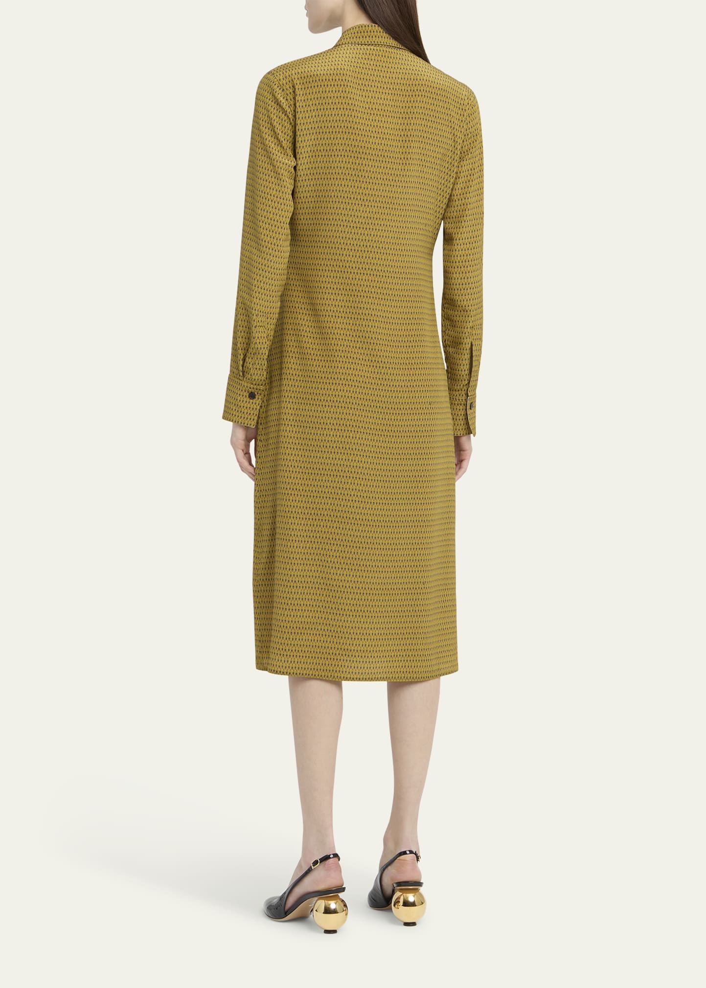 Peacock Silk Crepe De Chine Shirtdress - 3
