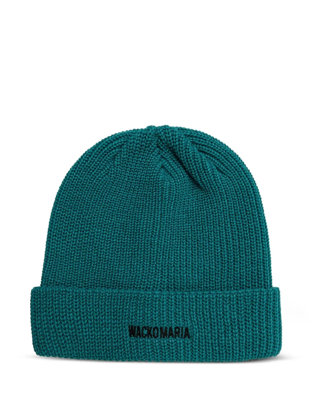 logo-embroidered ribbed beanie hat - 1