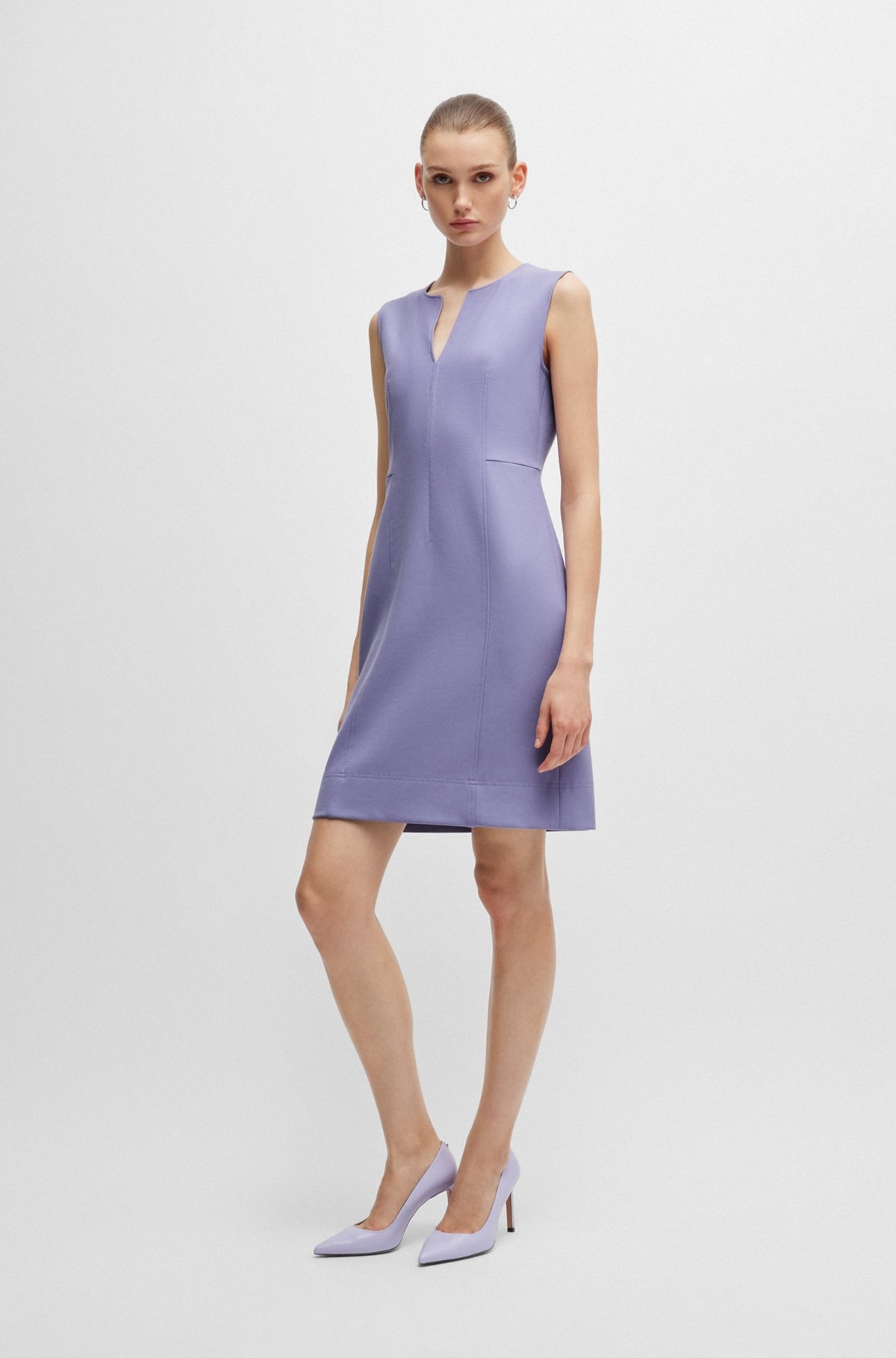 SLEEVELESS DRESS WITH NOTCH NECKLINE - 2
