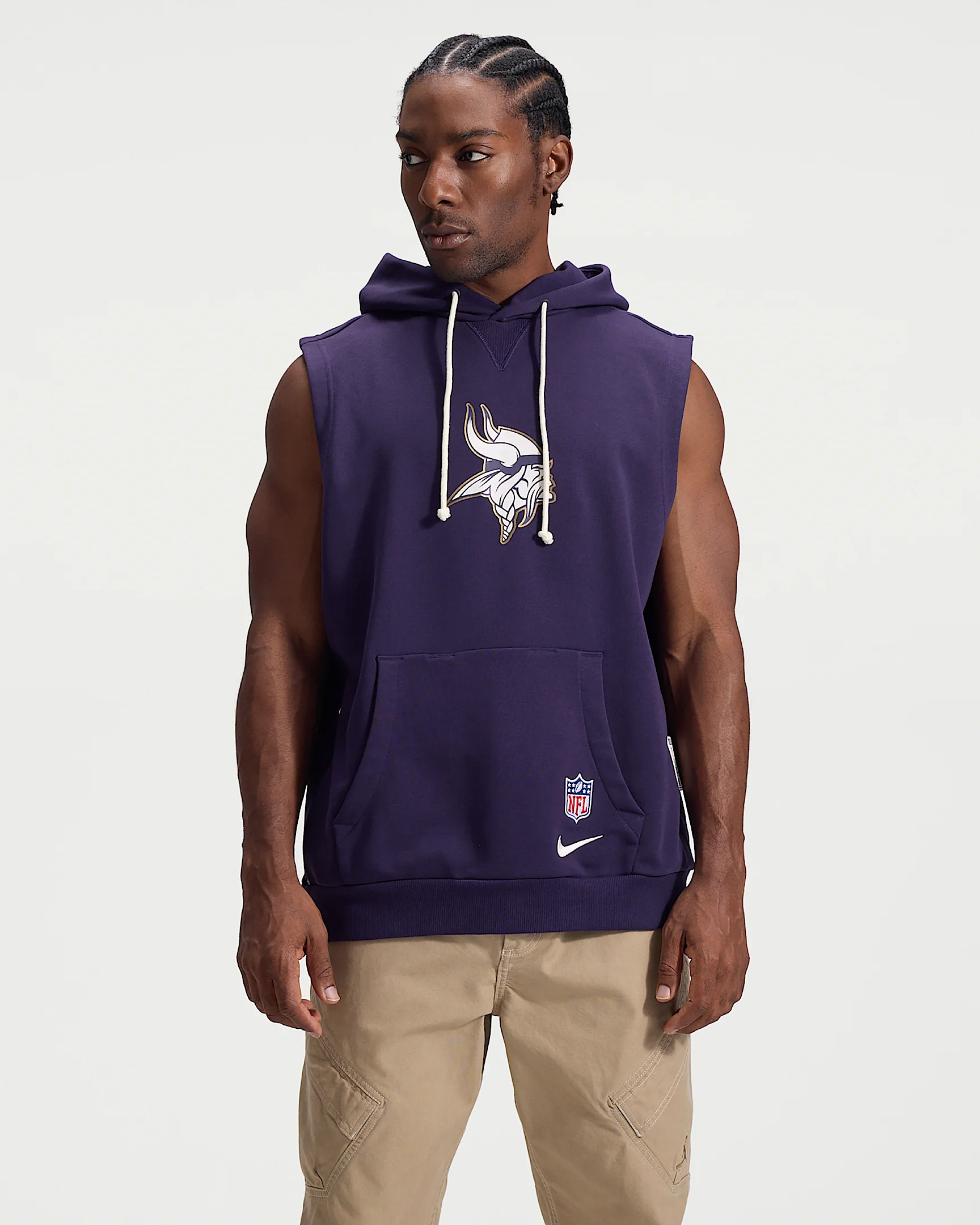 Minnesota Vikings Rivalries Collection Sideline Men's Nike Dri-FIT NFL Sleeveless Pullover Hoodie - 1