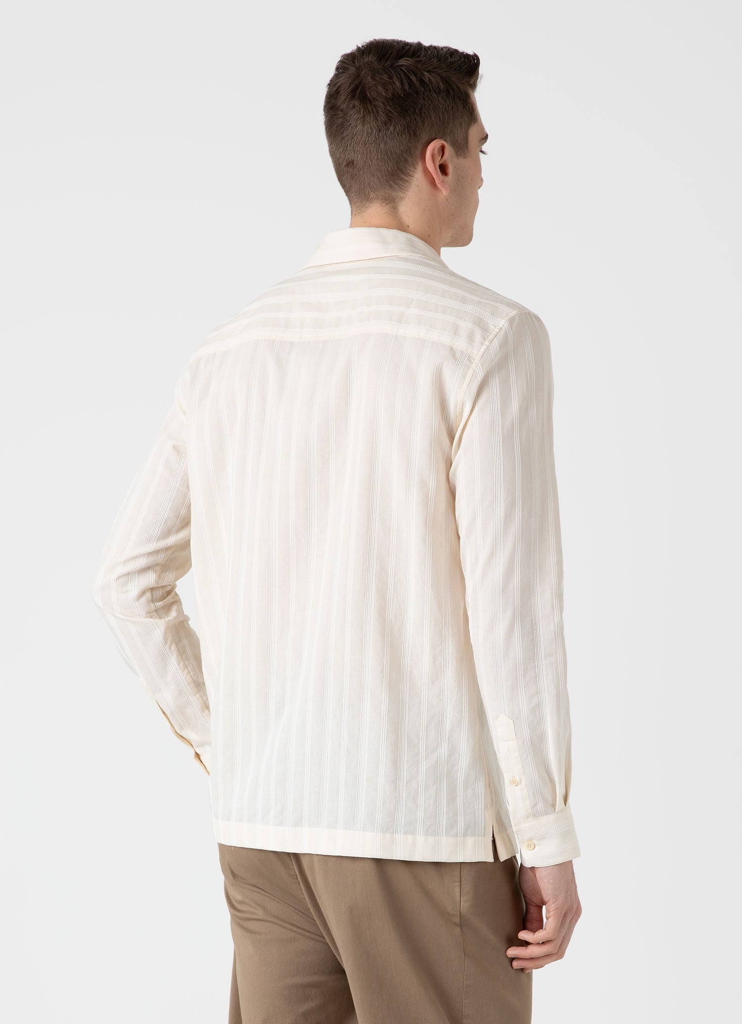 Embroidered Stripe Long Sleeve Shirt - 5