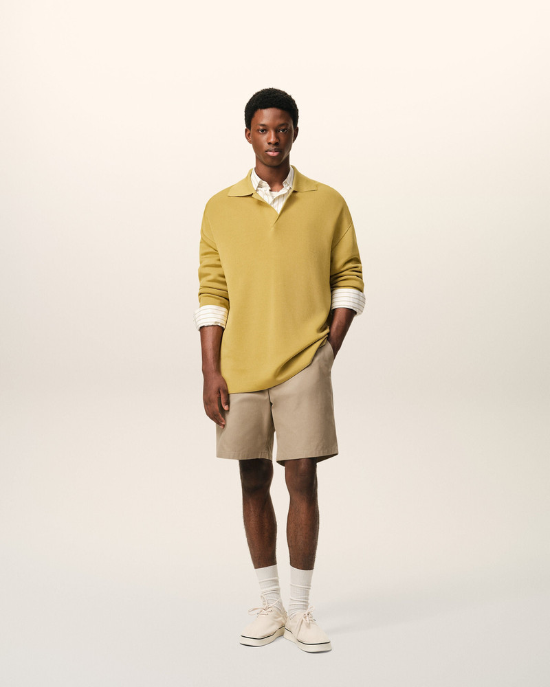 AMI Paris BEIGE COTTON ELASTICATED WAIST AMI DE COEUR SHORTS outlook