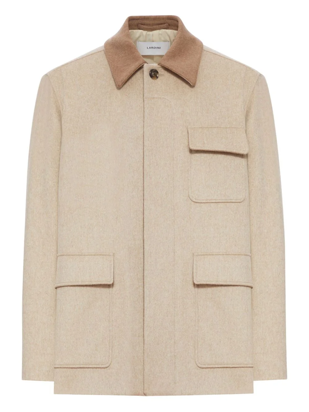 wool contrast-collar jacket - 1