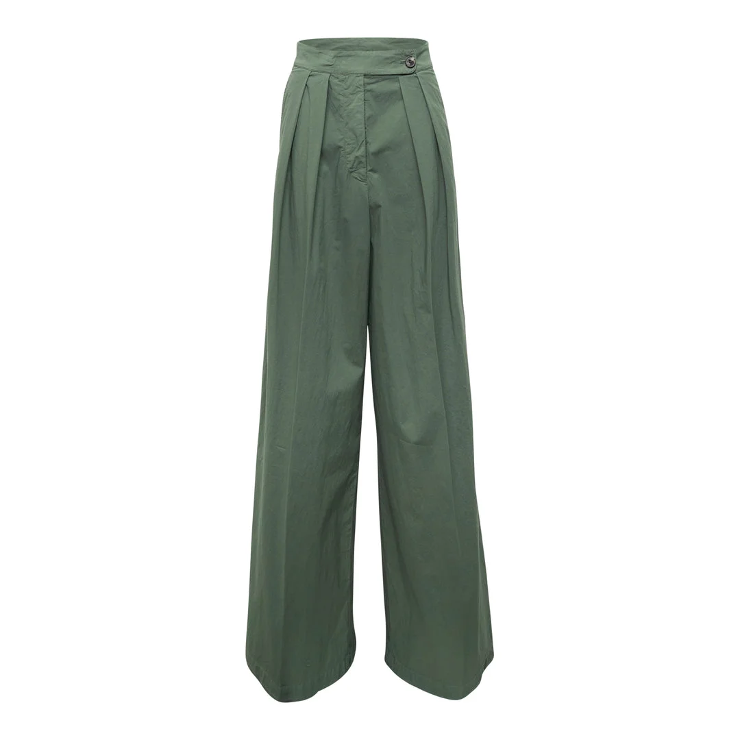 Pleated Wide-Leg Trousers - 1