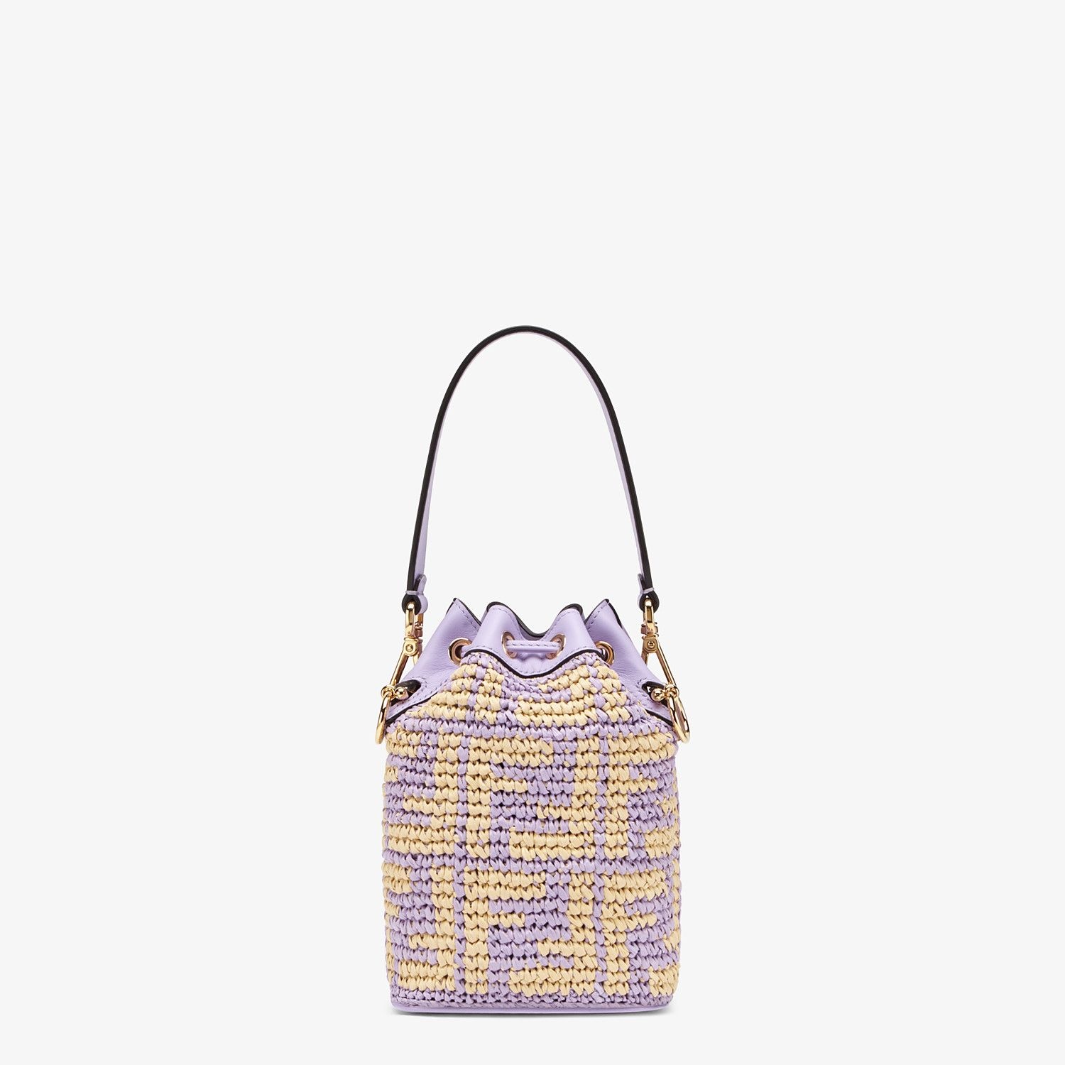 Lilac raffia mini-bag - 4