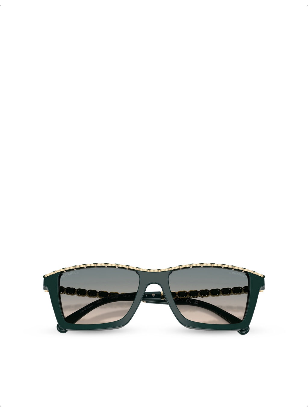CH5548Q Rectangle-Frame Acetate and Leather Sunglasses - 5