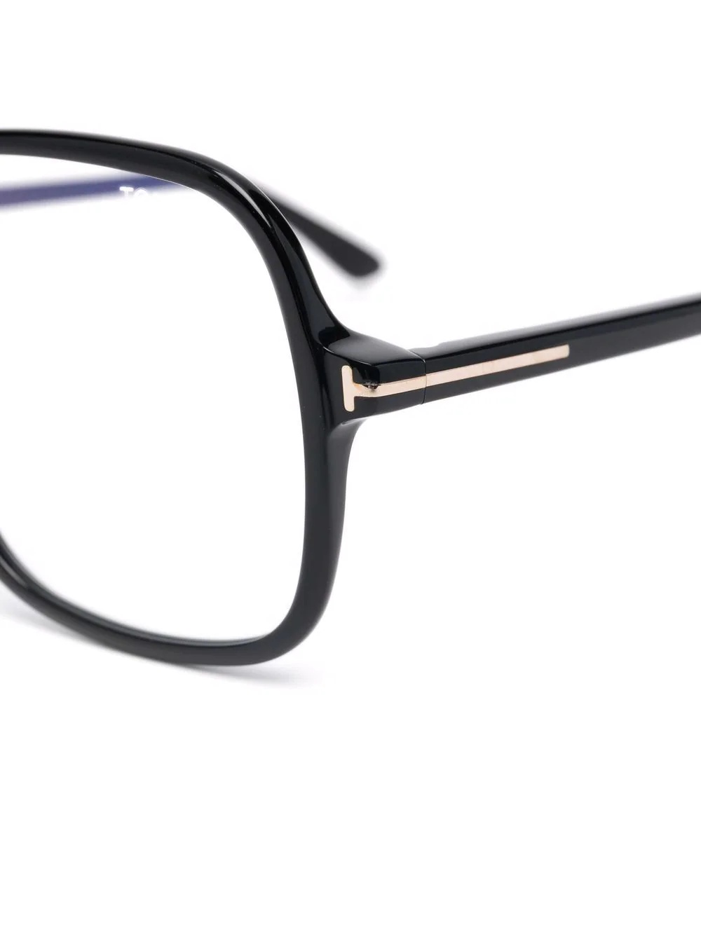 polished-effect oversize-frame glasses - 3