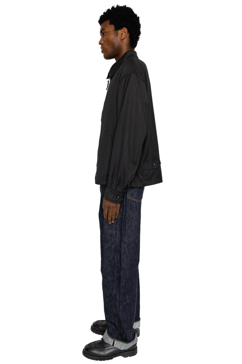 Engineered Garments Claigton Jacket Polyester Lurex Stripe - Black outlook