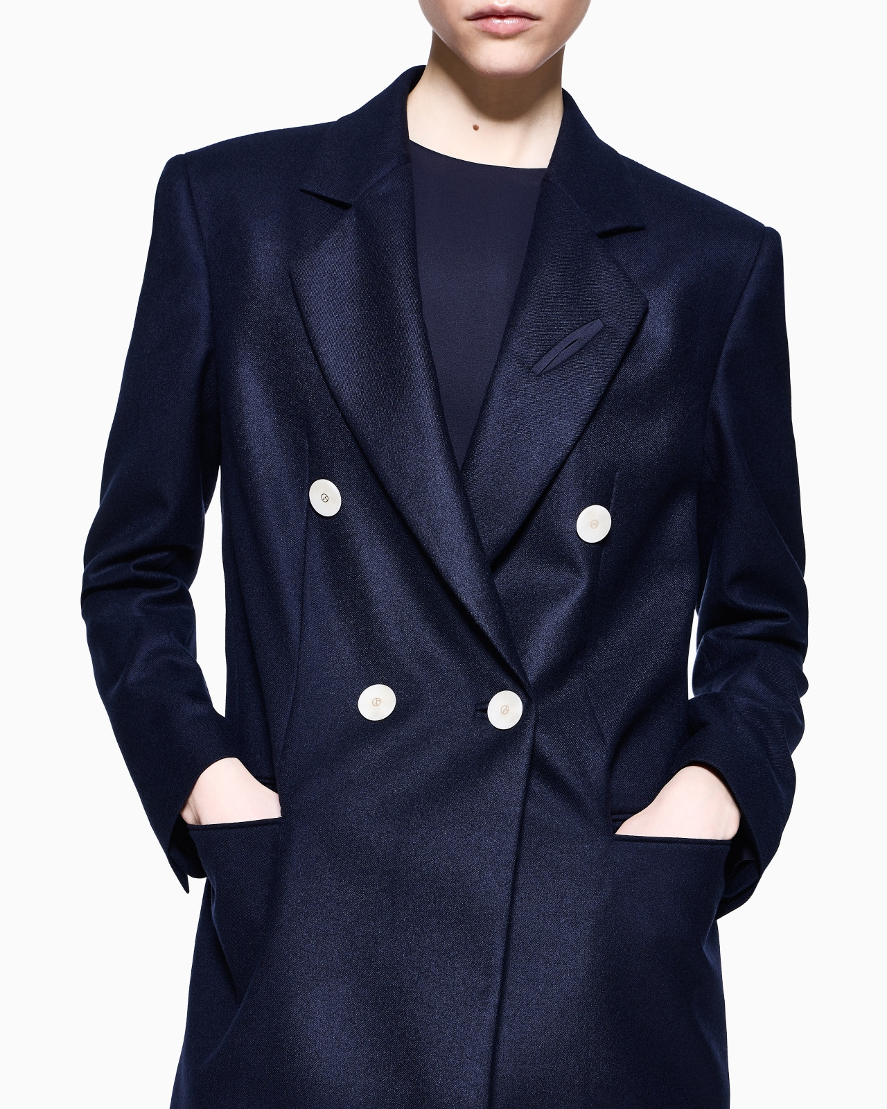 CASHMERE FLANNEL DOUBLE-BREASTED JACKET - 5
