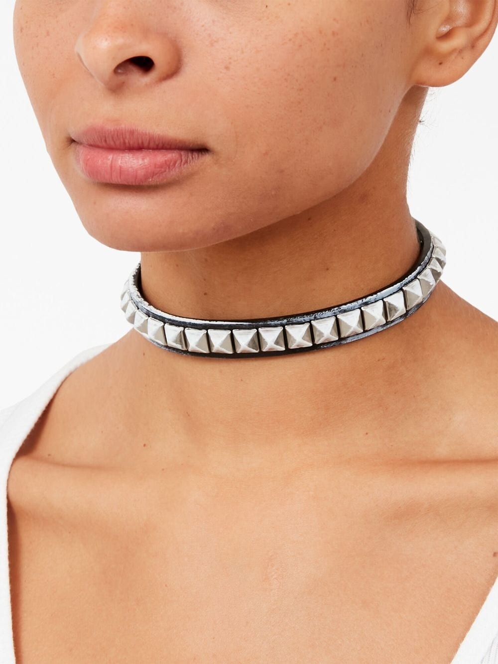 MM6 Maison Margiela stud-embellished leather choker necklace  