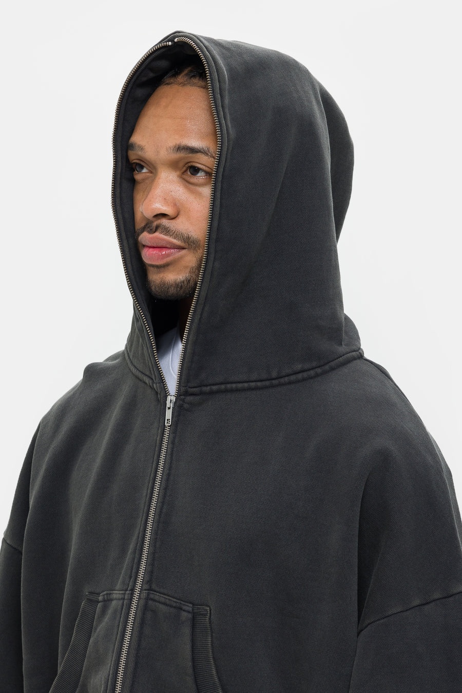 Eternal Zip Hoodie in Washed Black - 4