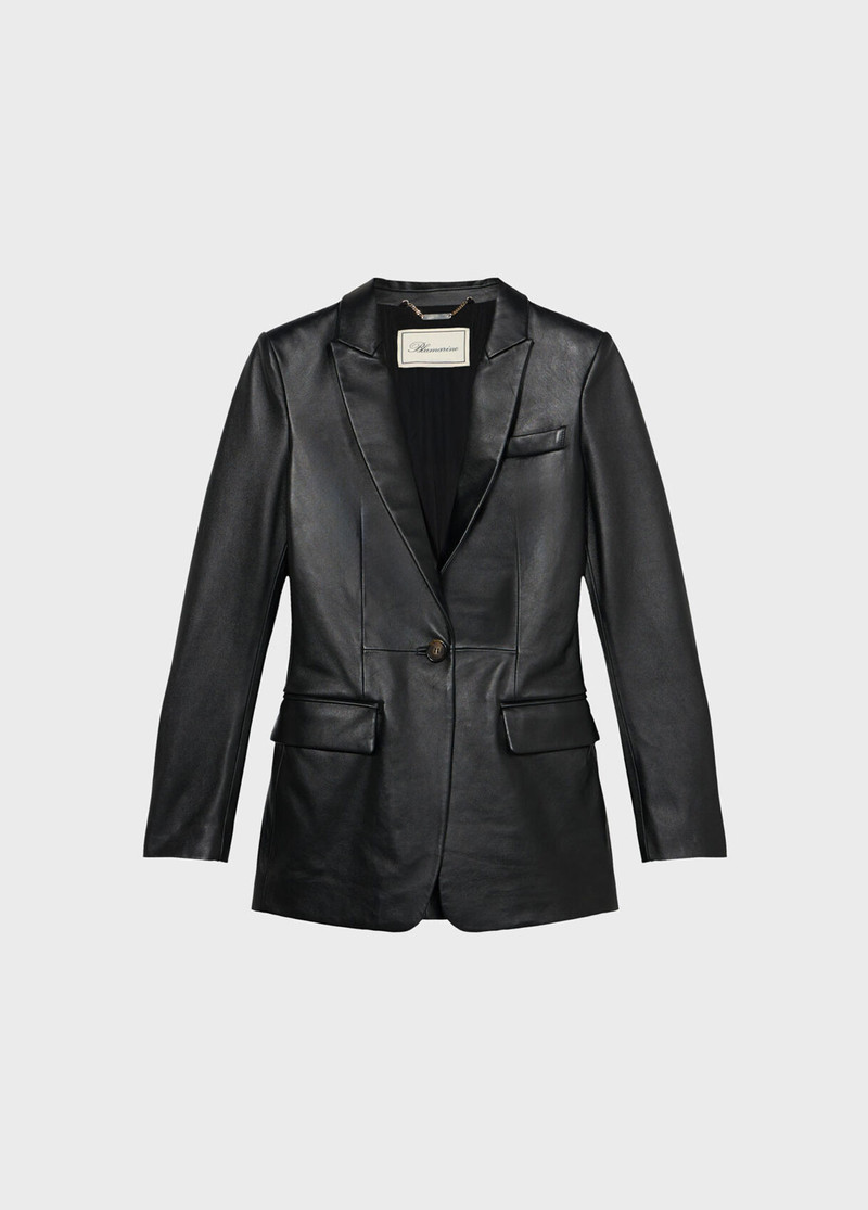 SINGLE-BREASTED NAPPA JACKET - 1
