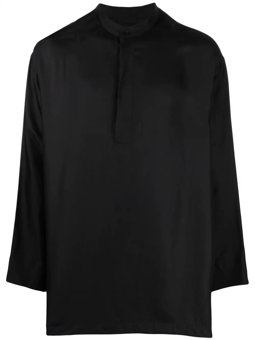 mock-neck silk-blend shirt - 1