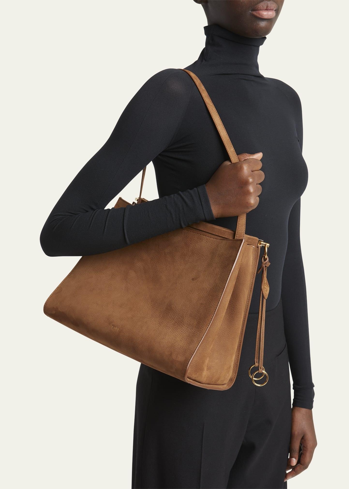Le Click Medium Square Tote Bag in Nubuck Leather - 2