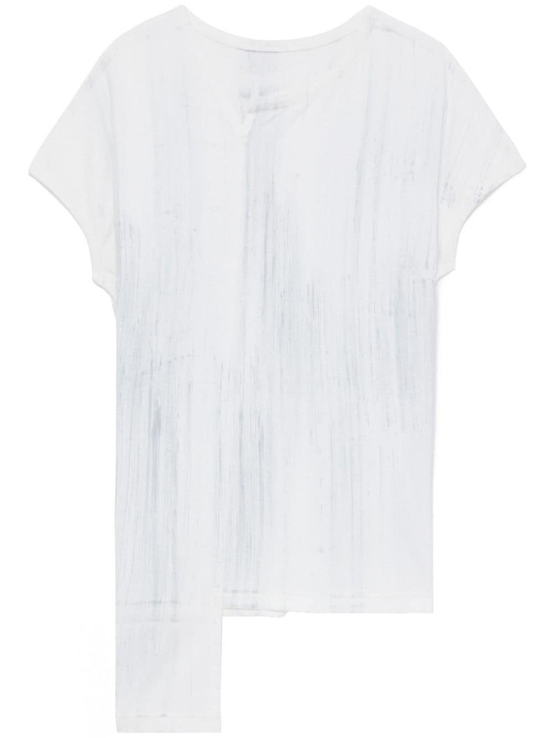asymmetric-hem cotton T-shirt 1
