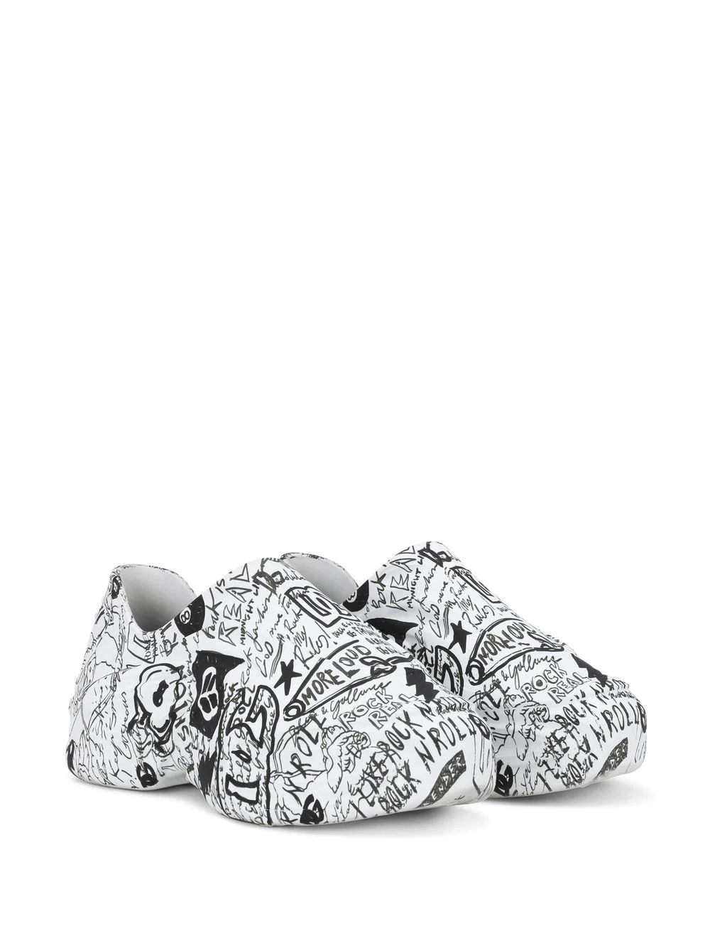 Toy graffiti-print low-top sneakers - 2