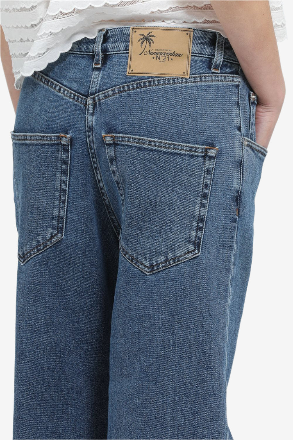 RELAXED FIT DENIM TROUSERS - 5