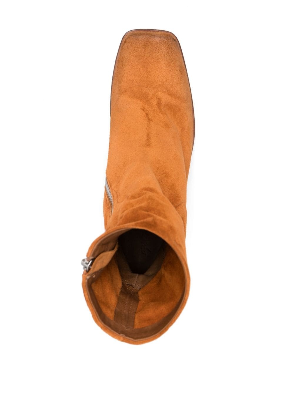 square-toe suede calf-high boots - 4