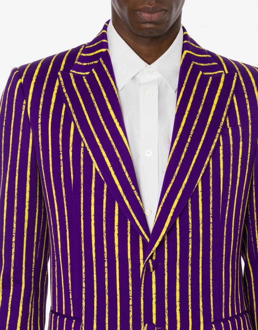 PINSTRIPES PRINT TWILL JACKET - 4