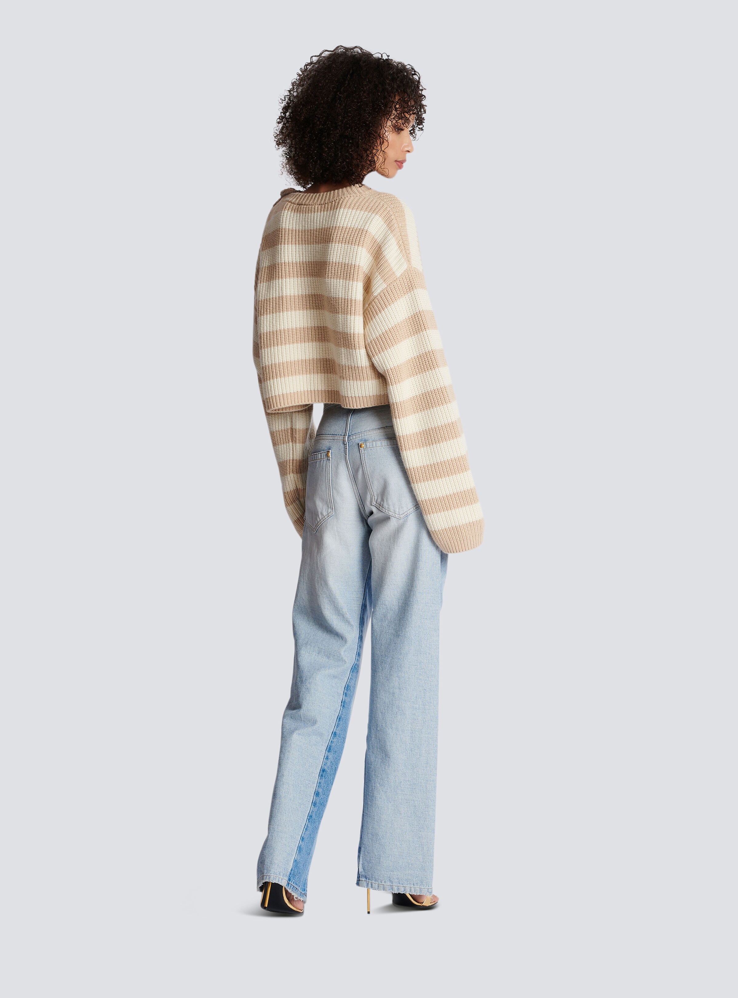 Striped cashmere jumper - 4