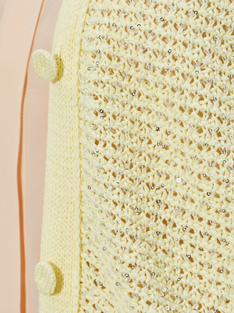 sequin-embellished open-knit cardigan 5