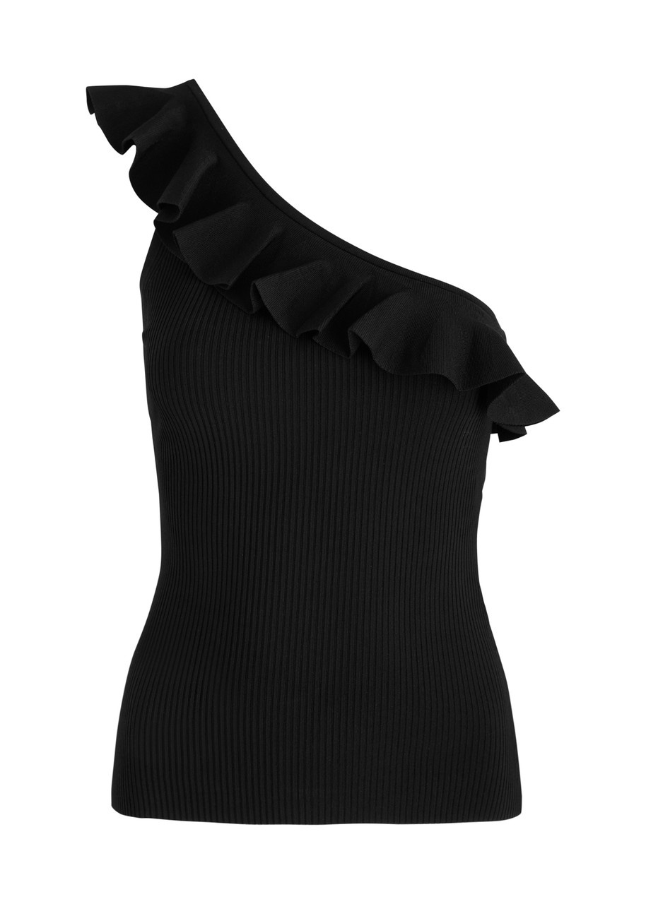 Zimmermann Rhiannon Frill Asymmetric Stretch-jersey Tank - 1