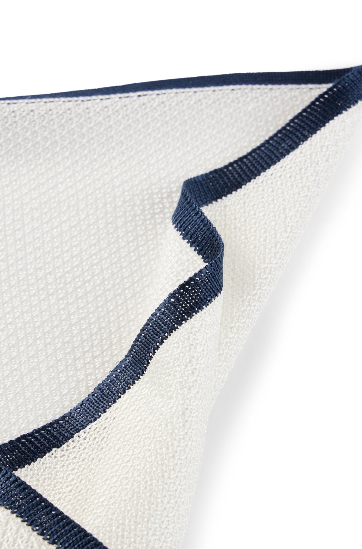 PIQUÉ-WOVEN POCKET SQUARE IN PURE SILK - 4