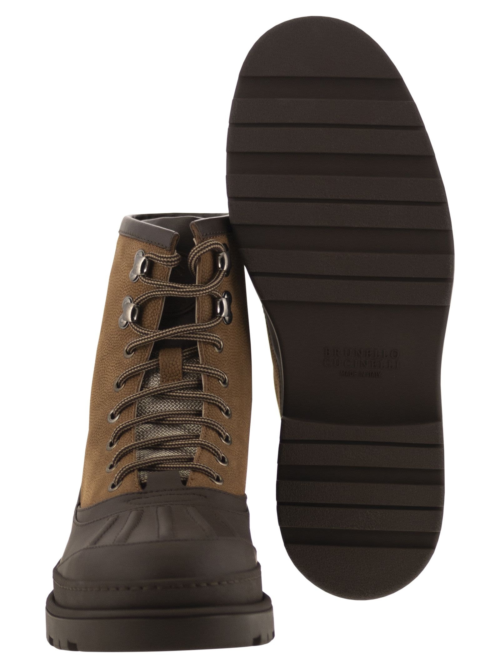 Brunello Cucinelli Men Duck Boot In Suede And Rubberised Calf Leather - 5