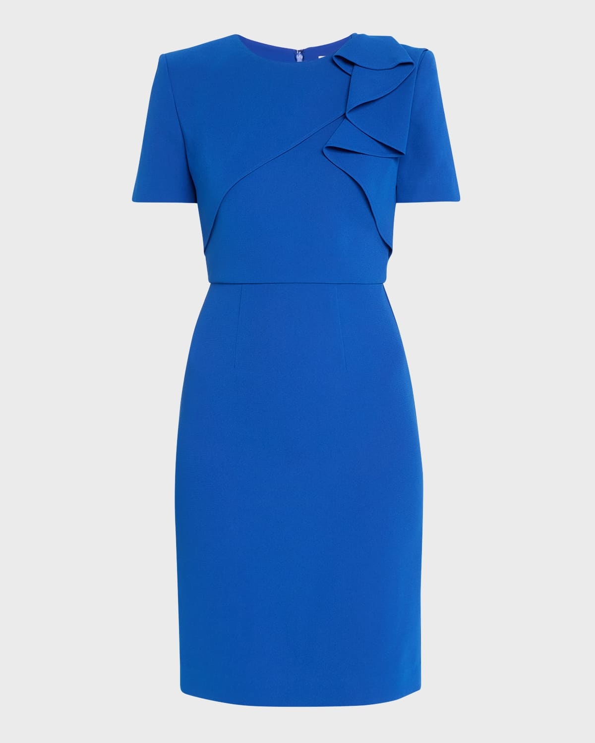 Heavy Cady Midi Dress with Ruffle Detail - 1