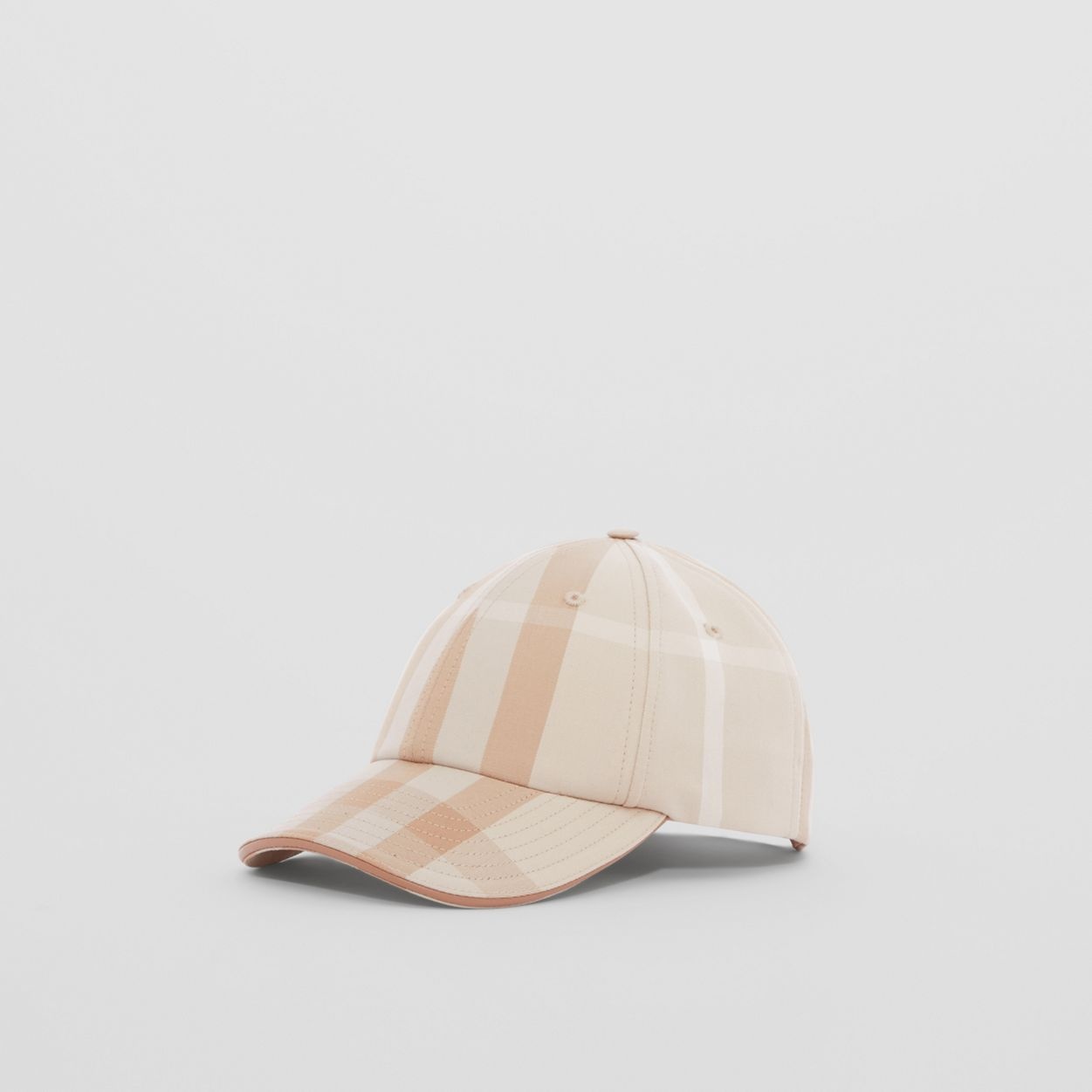 Logo Detail Check Cotton Baseball Cap - 5