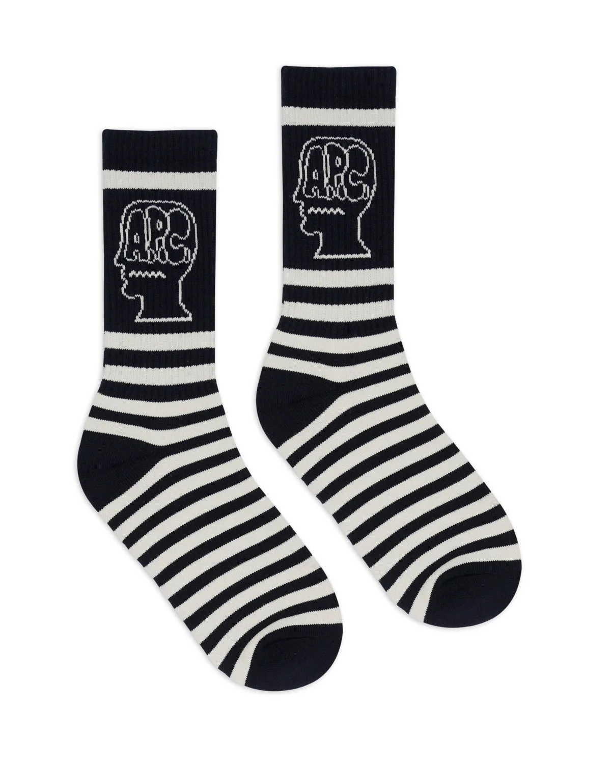 Brain Dead x A.P.C. Striped Socks - Navy - 1