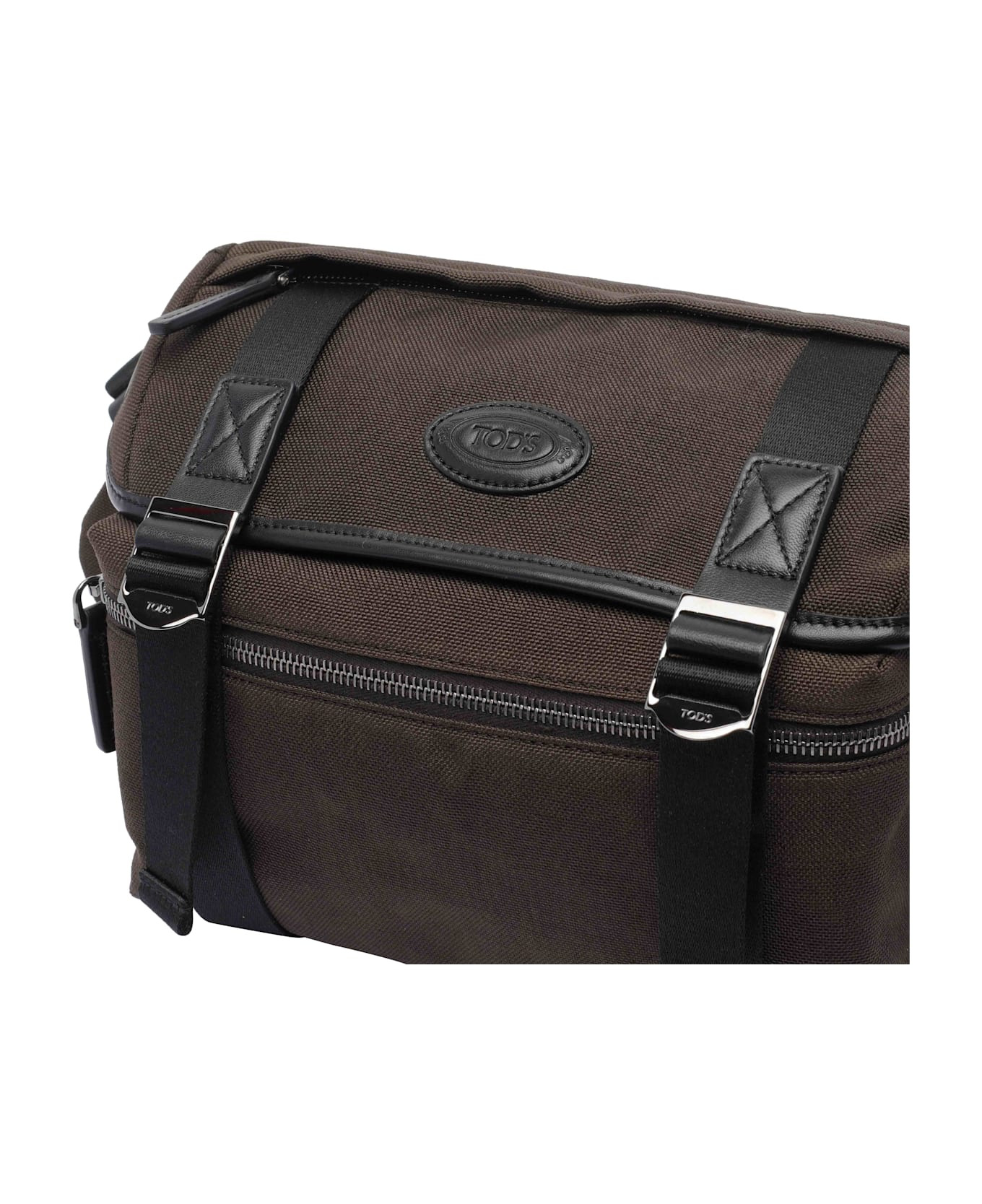 Leather And Fabric Crossbody Bag - 4