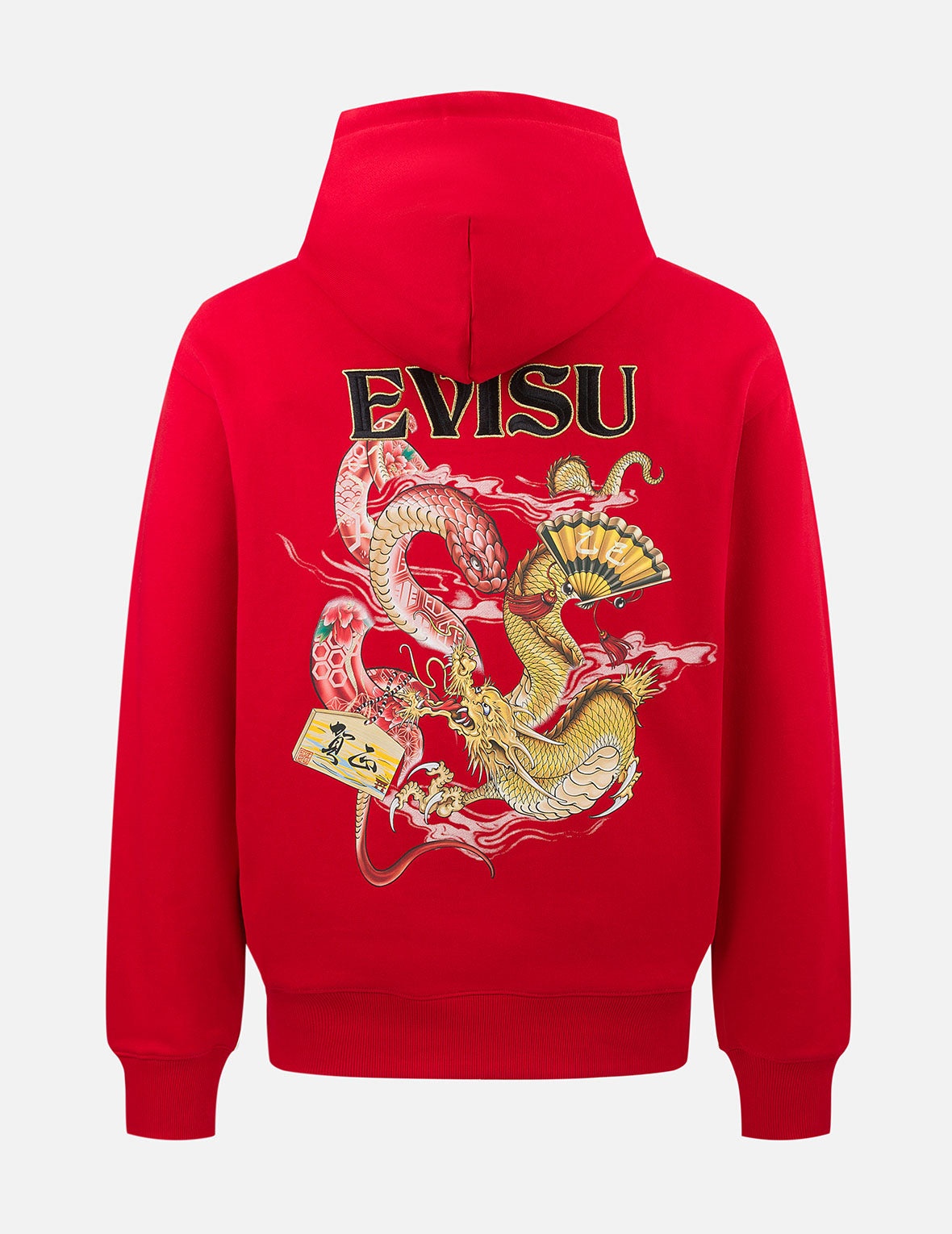 Soaring Snake and Dragon Print Relax Fit Hoodie - 1