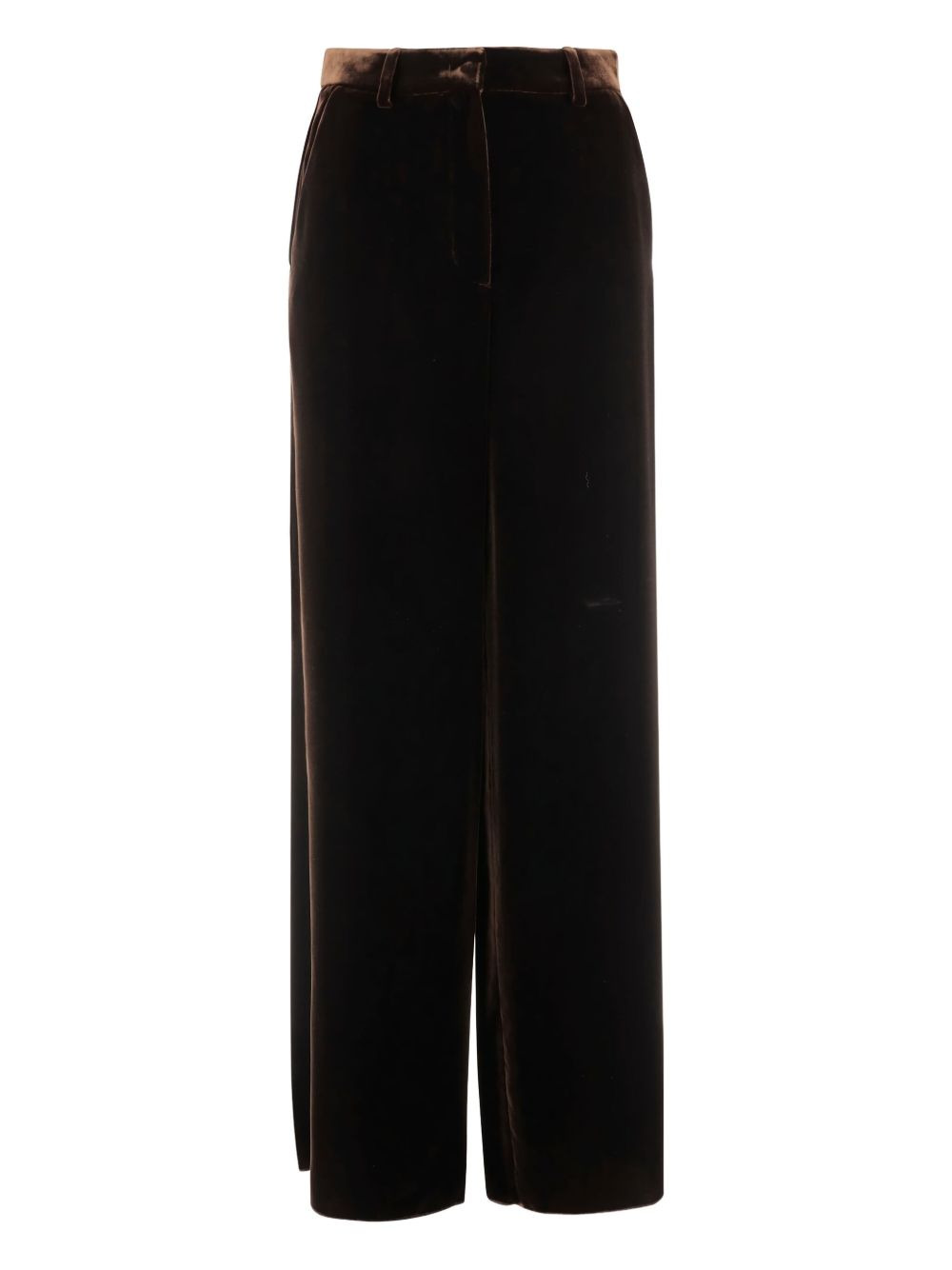 velvet high-waist trousers - 1