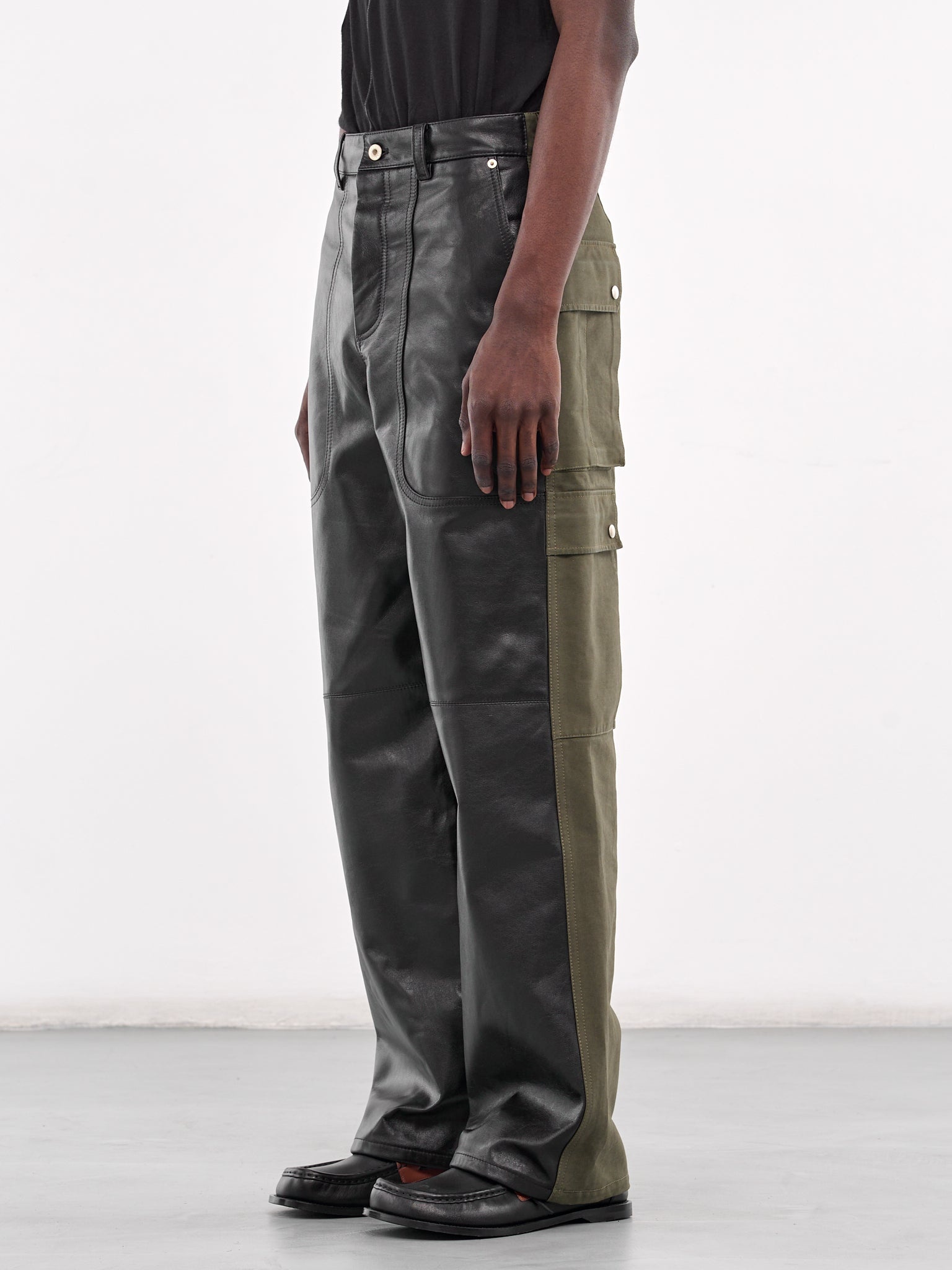 Nappa & Cotton Hybrid Cargo Trousers - 2