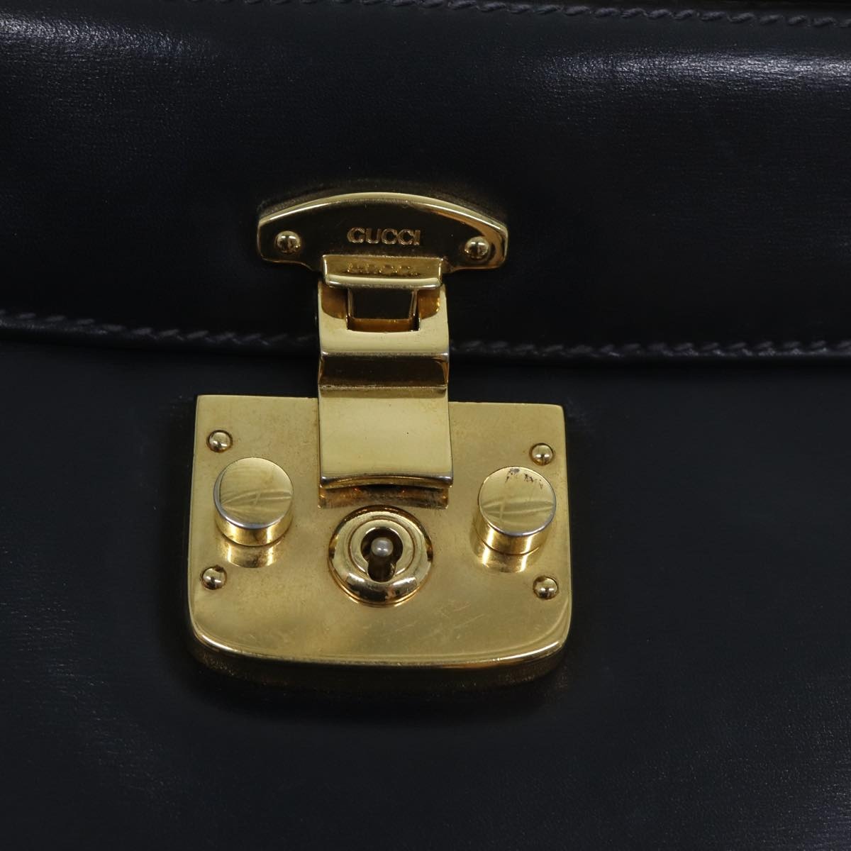 GUCCI Ready Lock Hand Bag Leather Navy 000 406 000 406 - 10
