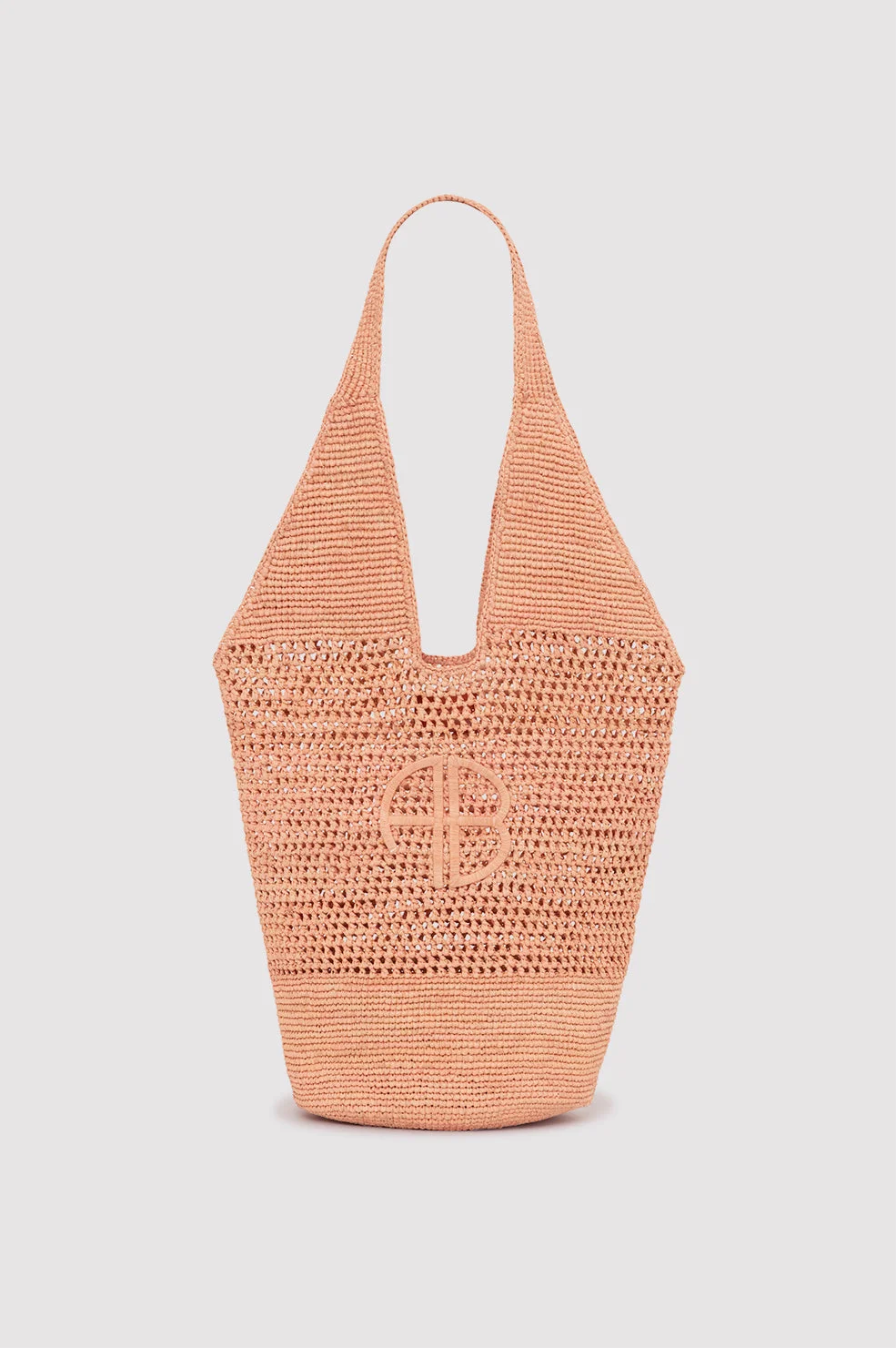 Leah Logo Hobo Raffia - Blush - 1