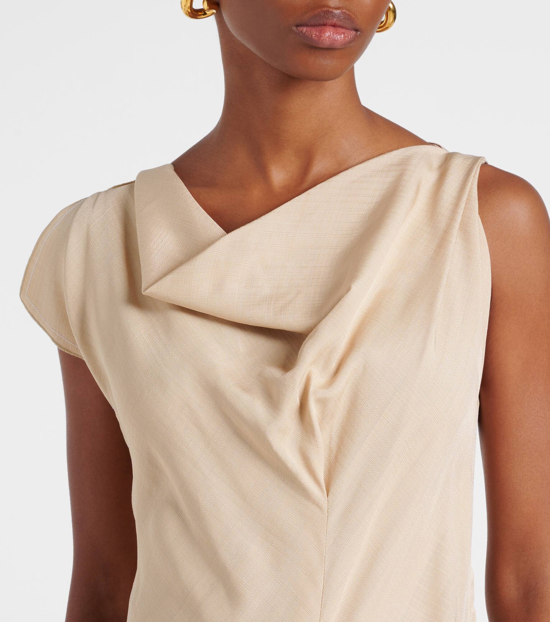 Deconstructed gathered midi dress - 4