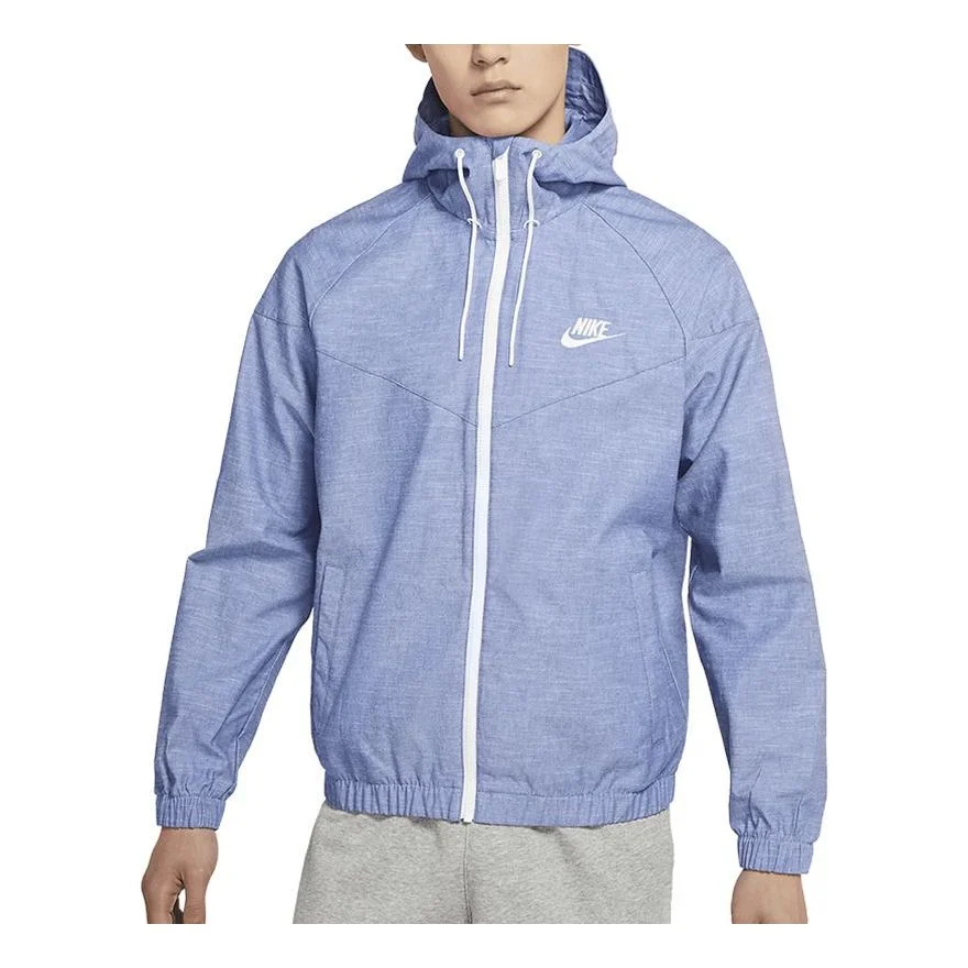Nike Sportswear Logo Embroidery Ventilate Jacket Coat Male Purple DM1184-411 - 1
