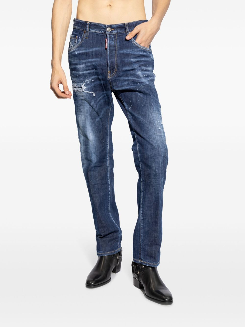 Dsquared Men Straight Jeans With A Lived-In Effect - 4