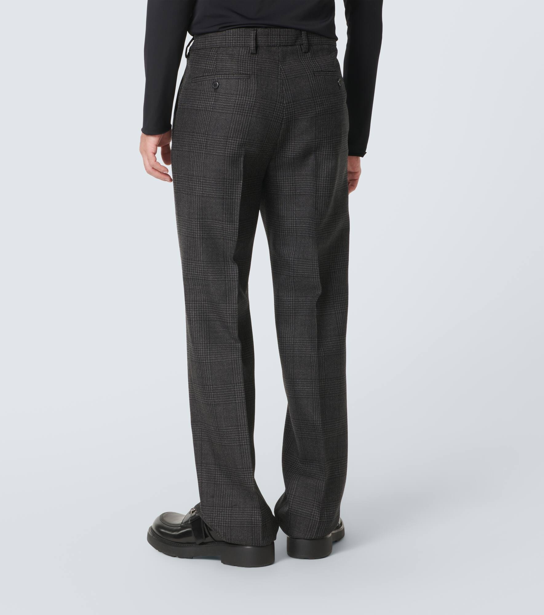 Prince of Wales cropped virgin wool pants - 4